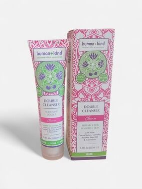 Human + Kind Double Face Cleanser w/ Reusable Face Cloth 3.3 oz / 100 ml
